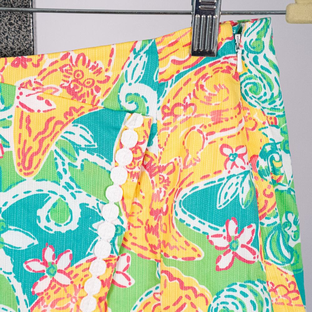 Lilly Pulitzer Paisley Floral Skort Size 0 Colorful Tropical Beach Ric-Rac 92472 - Picture 3 of 6
